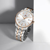 Naviforce Minimalist Silver Dial Stainless Steel Strap Men's Watch NF9230 S/W/RG