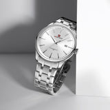 Naviforce Minimalist Silver Dial Stainless Steel Strap Men's Watch NF9230 NF9230 S/W/S