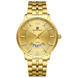 Naviforce Gold Dial Stainless Steel Strap Men's Watch NF9238G G/G/G