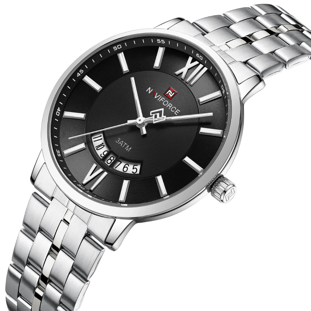 Naviforce Black Dial Stainless Steel Strap Men's Watch NF9238G S/B/S