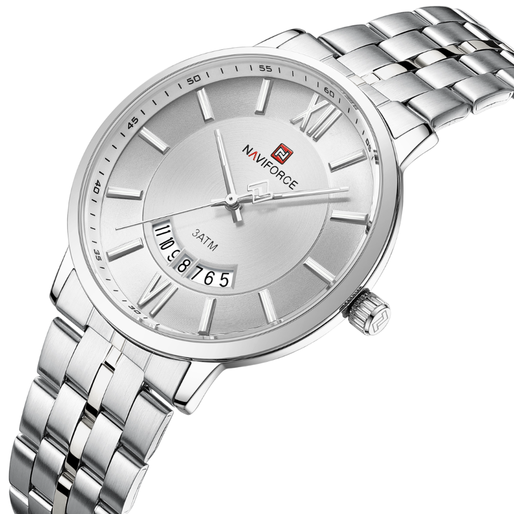 Naviforce Silver Dial Stainless Steel Strap Men's Watch NF9238G S/W/S