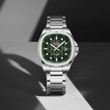 Naviforce Green Dial Stainless Steel Strap Men's Watch NF9240 S/GN/S