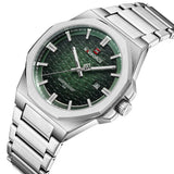 Naviforce Green Dial Silver Stainless Steel Strap Men's Watch NF9245 S/GN/S