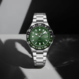 Naviforce Green Dial Stainless Steel Strap Men's Watch NF9249 S/GN/S