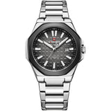 Naviforce Black Dial Stainless Steel Strap Men's Watch NF9258 S/GY/S