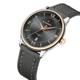 Naviforce Gray Leather Strap Men's Watch NF9272L RG/GY/GY