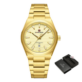 Naviforce Gold Dial Stainless Steel Strap Men's Watch NF9274 G/G/G