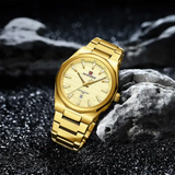 Naviforce Gold Dial Stainless Steel Strap Men's Watch NF9274 G/G/G
