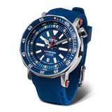 Vostok Europe Blue Dial Silicone & Stainless Steel Strap Men Watch NH35-620A634-BS