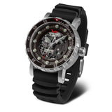 Vostok Europe Skeleton Dial Black Leather/Silicone Strap Men Watch NH72-571A646-SL