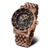 Vostok Europe Skeleton Dial Black Silicone Strap Men Watch NH72-571B648-BS