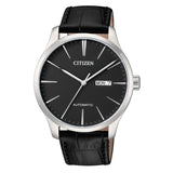Citizen Mechanical Black Leather Strap Women Watch NH8350-08EB