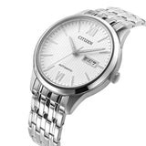 Citizen Mechanical White Dial Silver Stainless Steel Strap Men Watch NH8350-59A
