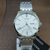 Citizen Mechanical White Dial Silver Stainless Steel Strap Men Watch NH8350-59A