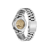 Citizen Mechanical Automatic Red Dial Silver Stainless Steel Strap Men Watch NJ0158-89W