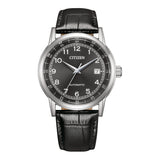 Citizen Automatic Black Leather Strap Men Watch NJ0210-05E