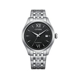Citizen Mechanical Black Dial Stainless Steel Strap Men's Watch NJ0240-55E