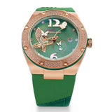 NSquare Gracefully Green Genuine Leather Strap Women's Watch - NP01.4