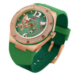 NSquare Gracefully Green Genuine Leather Strap Women's Watch - NP01.4