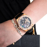 NSquare Gracefully Black Genuine Leather Strap Women's Watch - NP01.5