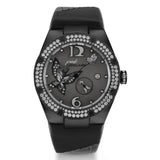 NSquare Gracefully Black Genuine Leather Strap Women's Watch - NP01.6