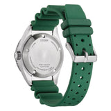 Citizen Mechanical Green Dial Synthetic Rubber Strap Men Watch NY0121-09X