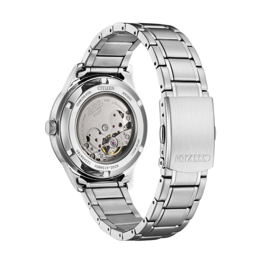 CITIZEN MECHANICAL BLUE DIAL STAINLESS STEEL WATCH NY4058-79L