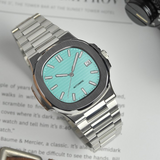 Nautical Series Custom Automatic Dress Watch with Date (Blue Dial)