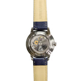 Mandetbrote Mechanical Exception Leather Strap Men's Watch - Orbital | Navy Silver