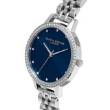 Olivia Burton Classic Sparkle Bezel Demi Dial Midnight & Silver Bracelet Watch OB16DE12
