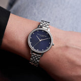 Olivia Burton Classic Sparkle Bezel Demi Dial Midnight & Silver Bracelet Watch OB16DE12