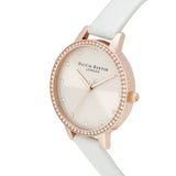 Olivia Burton Demi Blush Sunray Leather Strap Women Watch OB16DE13