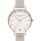 Olivia Burton 3D Bee Gray Leather Strap Women Watch OB16ES02