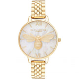 Olivia Burton Lucky Bee Dial Gold Stainless Steel Strap Women Watch OB16FB18