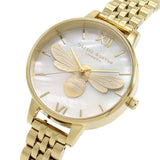 Olivia Burton Lucky Bee Dial Gold Stainless Steel Strap Women Watch OB16FB18