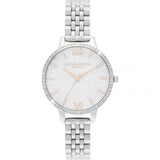 Olivia Burton Silver Glitter Dial Sparkle Stainless Steel Strap Women Watch OB16GD68