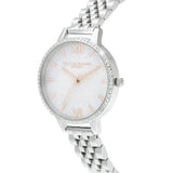 Olivia Burton Silver Glitter Dial Sparkle Stainless Steel Strap Women Watch OB16GD68