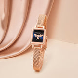 Olivia Burton Blue Dial Rose Gold Milanese Strap Women Watch OB16MC63