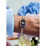 Olivia Burton Blue Dial Rose Gold Milanese Strap Women Watch OB16MC63