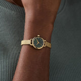 Olivia Burton Green Dial Gold Milanese Strap Women Watch OB16MN12