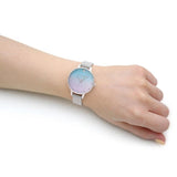 Olivia Burton Glitter Gray Leather Strap Women Watch OB16US49