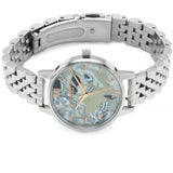 Olivia Burton Abstract Florals Dial Silver Stainless Steel Strap Women Watch OB16VM38