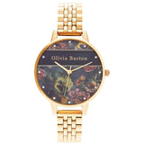 OLIVIA BURTON OB16VS01 PALE CRYSTALS GOLD STEEL WATCH