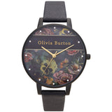 OLIVIA BURTON OB16VS05 PALE CRYSTALS BLACK STRAP WATCH