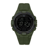Caterpillar Digital Green Olive Army Silicone Strap Men's Watch OC.167.23.143
