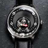 Mandetbrote Mechanical Exception Leather Strap Men's Watch - Orbital | Black