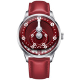 Mandetbrote Mechanical Exception Leather Strap Men's Watch - Orbital | Red