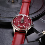 Mandetbrote Mechanical Exception Leather Strap Men's Watch - Orbital | Red
