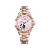 Citizen Mechanical Rose Gold Stainless Steel Strap Women's Watch PC1017-96W