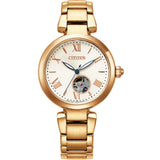 Citizen Mechanical Gold Stainless Steel Strap Women's Watch PR1052-62A